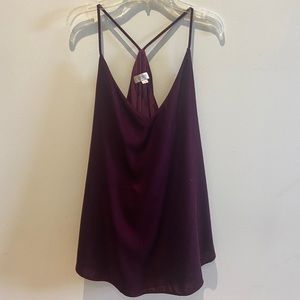 Loft wine red velvet tank
